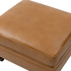 Basilio Contemporary Genuine Leather Ottoman for Living Room