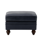 Basilio Contemporary Genuine Leather Ottoman for Living Room