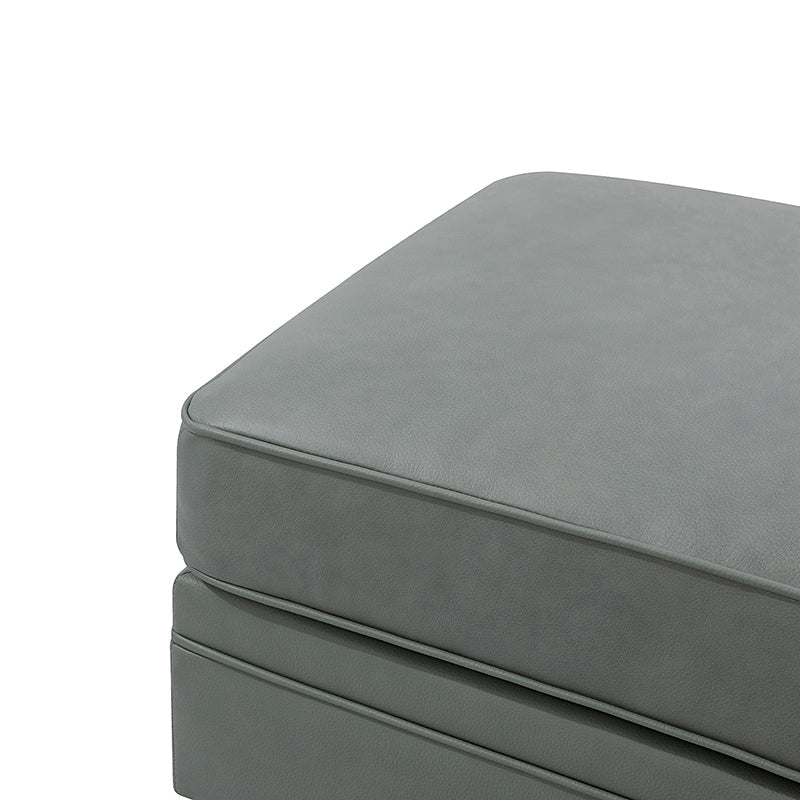 Basilio Contemporary Genuine Leather Ottoman for Living Room