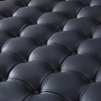 Elisa Mid-century Modern Genuine Leather Ottoman