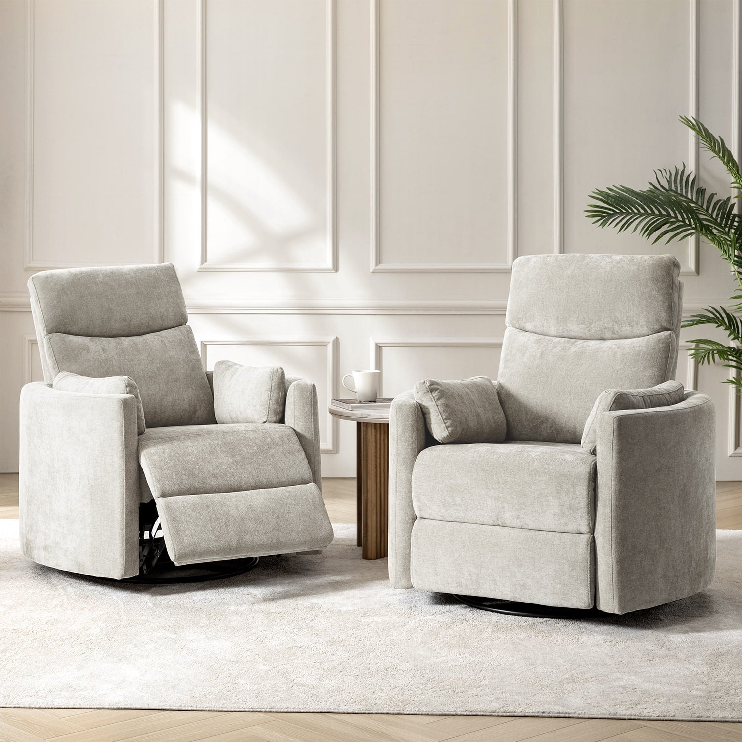Monica Swivel Rocker Power Recliner with Movable Pillows(Optional Types)