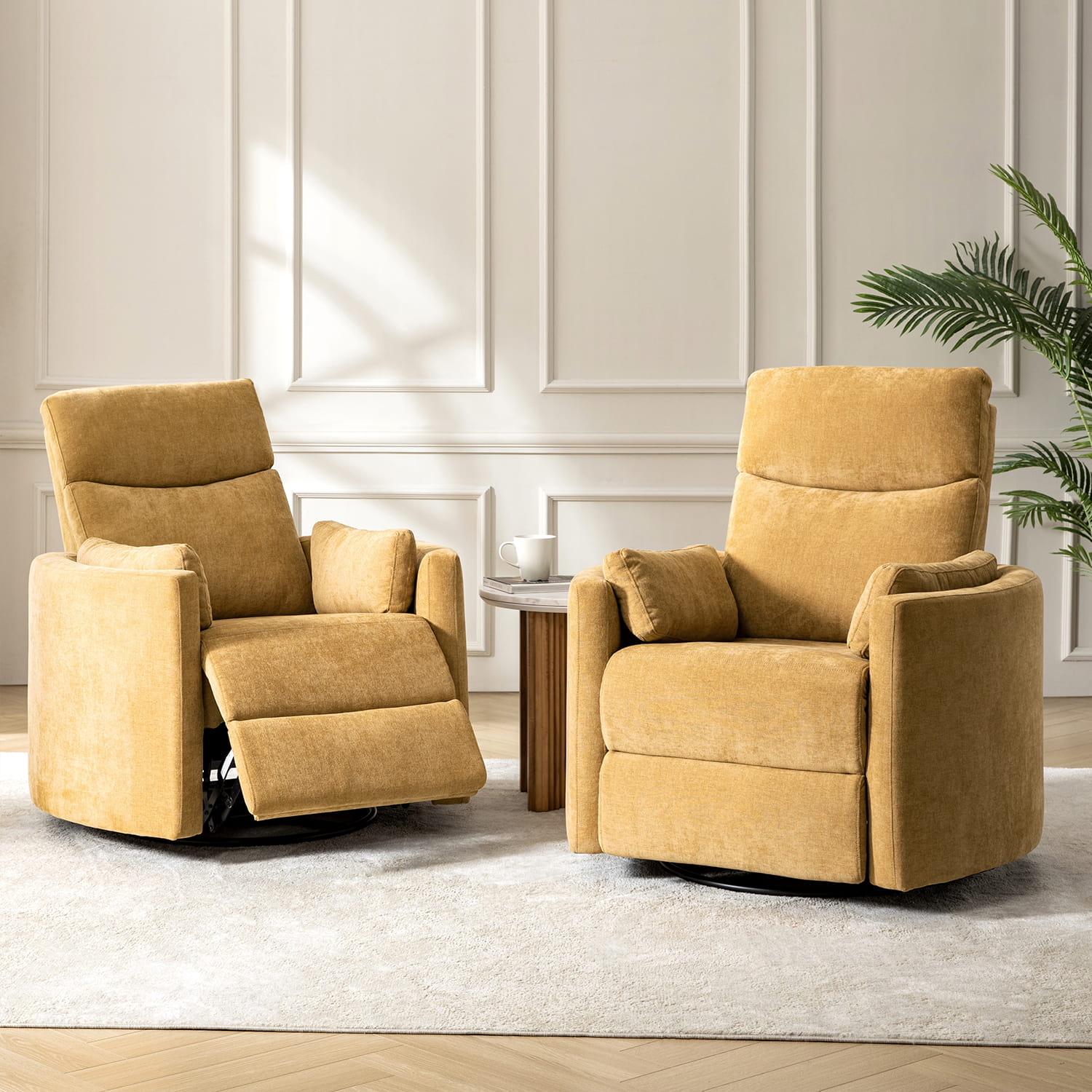 Monica Swivel Rocker Power Recliner with Movable Pillows(Optional Types)