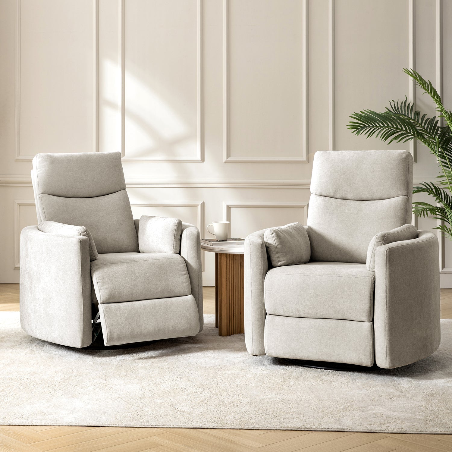 Monica Swivel Rocker Power Recliner with Movable Pillows(Optional Types)