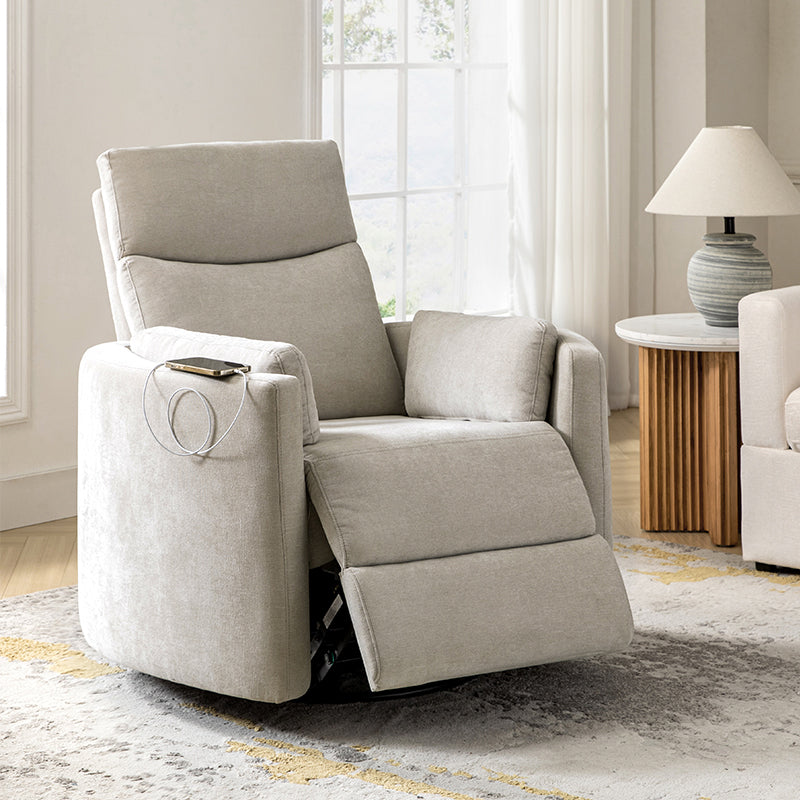 Monica Swivel Rocker Power Recliner with Movable Pillows(Optional Types)