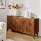 Marcos 60 Wide Mid-century Geometric Patterns Sideboard with Solid Wood Legs