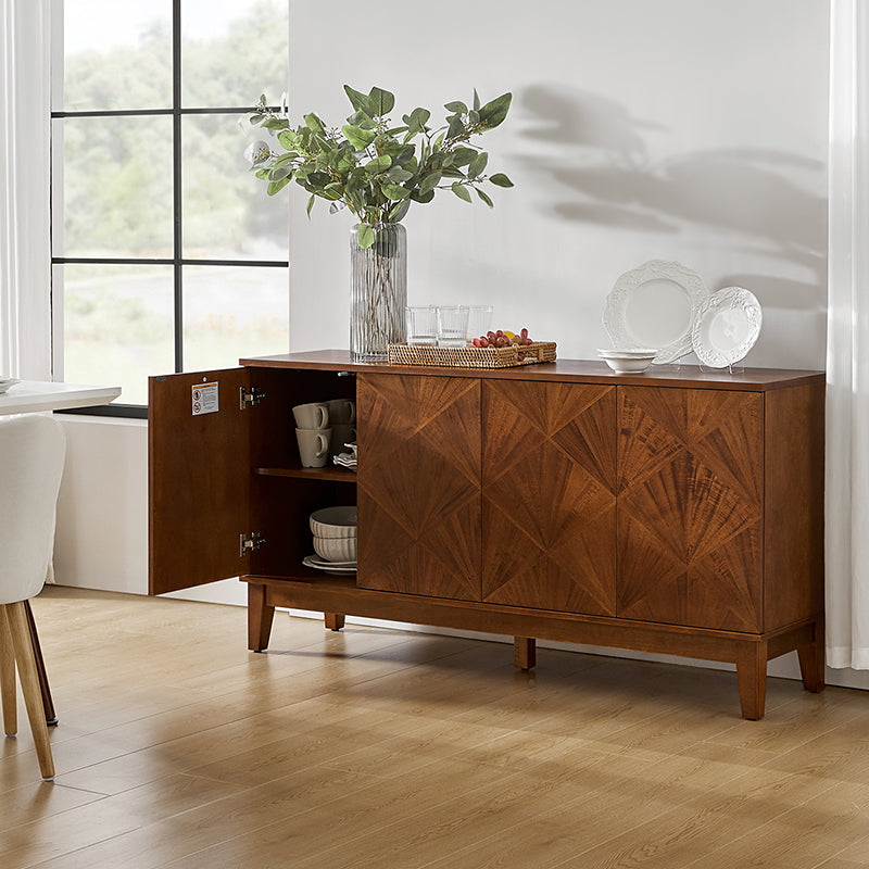 Marcos 60 Wide Mid-century Geometric Patterns Sideboard with Solid Wood Legs