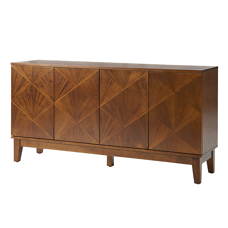 Marcos 60 Wide Mid-century Geometric Patterns Sideboard with Solid Wood Legs