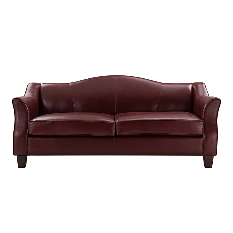 Hugo Traditional Style Curved Genuine Leather Elegant Sofa