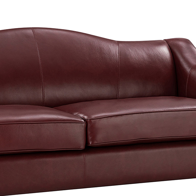 Hugo Traditional Style Curved Genuine Leather Elegant Sofa