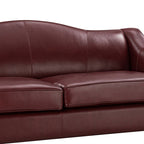 Hugo Traditional Style Curved Genuine Leather Elegant Sofa