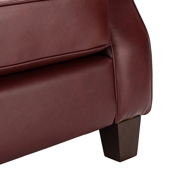 Hugo Traditional Style Curved Genuine Leather Elegant Sofa