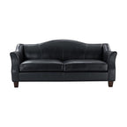 Hugo Traditional Style Curved Genuine Leather Elegant Sofa
