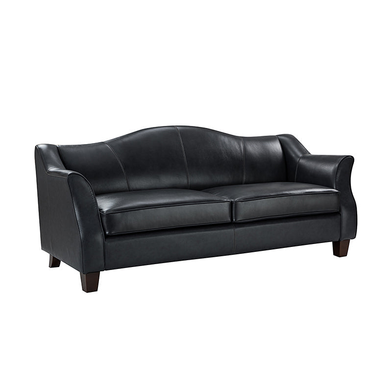 Hugo Traditional Style Curved Genuine Leather Elegant Sofa