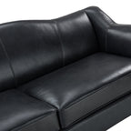 Hugo Traditional Style Curved Genuine Leather Elegant Sofa
