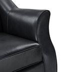 Hugo Traditional Style Curved Genuine Leather Elegant Sofa