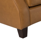 Hugo Traditional Style Curved Genuine Leather Elegant Sofa