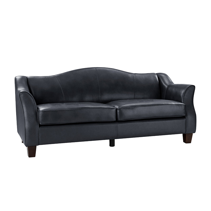 Hugo Traditional Style Curved Genuine Leather Elegant Sofa