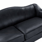 Hugo Traditional Style Curved Genuine Leather Elegant Sofa