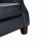 Hugo Traditional Style Curved Genuine Leather Elegant Sofa