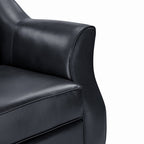 Hugo Traditional Style Curved Genuine Leather Elegant Sofa