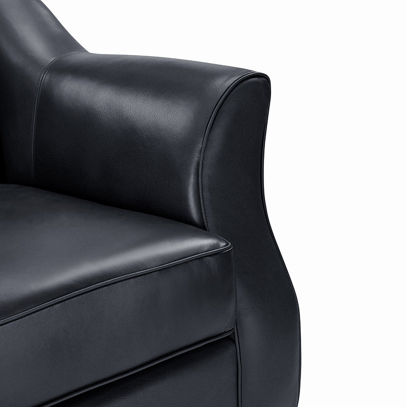 Hugo Traditional Style Curved Genuine Leather Elegant Sofa