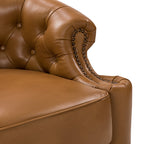 Alonso Classic Chesterfield Genuine Leather Swivel Chair
