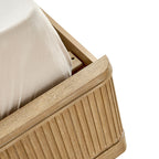 3-Piece Modern Fluted Solid Wood Bedroom Set with Oak Texture