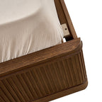 3-Piece Modern Fluted Solid Wood Bedroom Set with Oak Texture