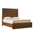 Modern Solid Wood Fluted Bed with Oak Texture